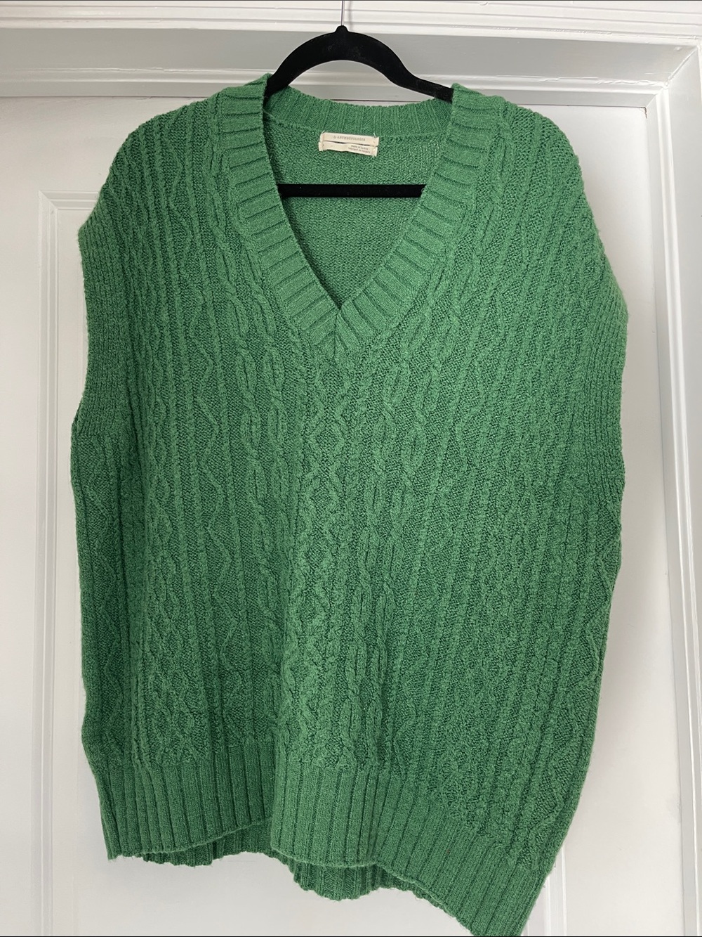 Anthropologie Oversized Green Knit Vest